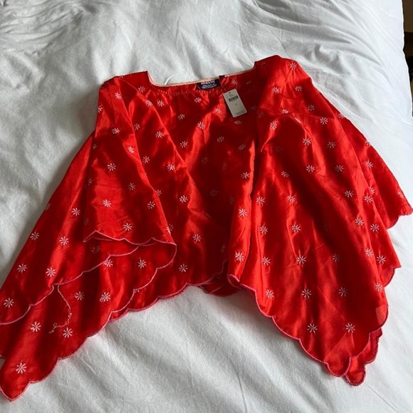 NWT Anthropologie Rehane Giulia Silk Blouse Red Embroidered - Small - Picture 6 of 8